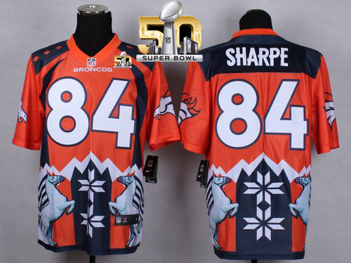 Nike Broncos #84 Shannon Sharpe Orange Super Bowl 50 Men's Stitched NFL Elite Noble Fashion Jersey - Click Image to Close
